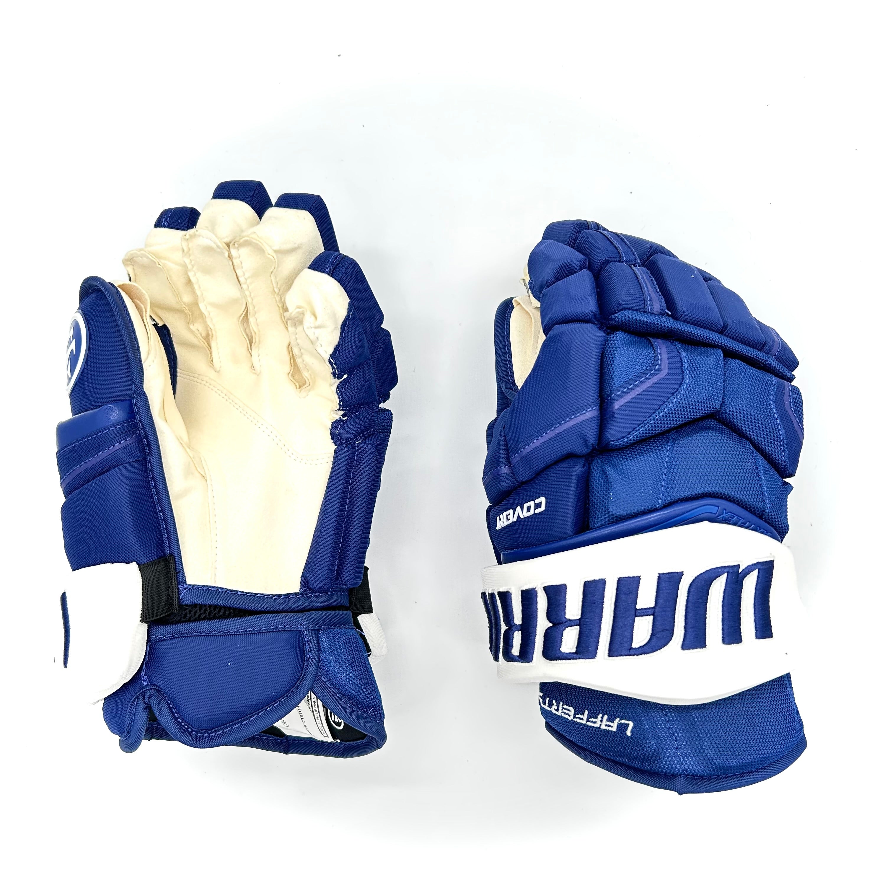 Warrior Covert QRE - Gant NHL Pro Stock - Sam Lafferty (Bleu/Blanc)
